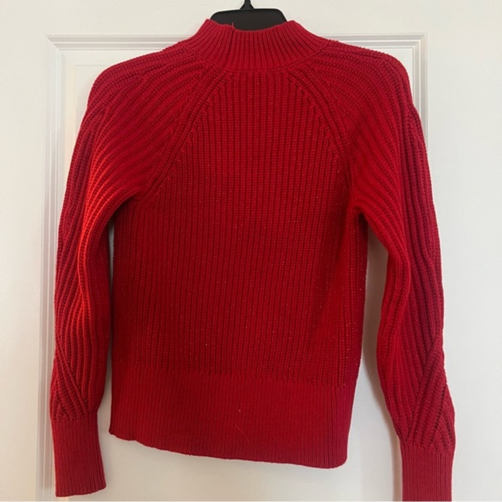 Red keyhole, shimmery sweater nwt. Xs - Picture 2 of 3